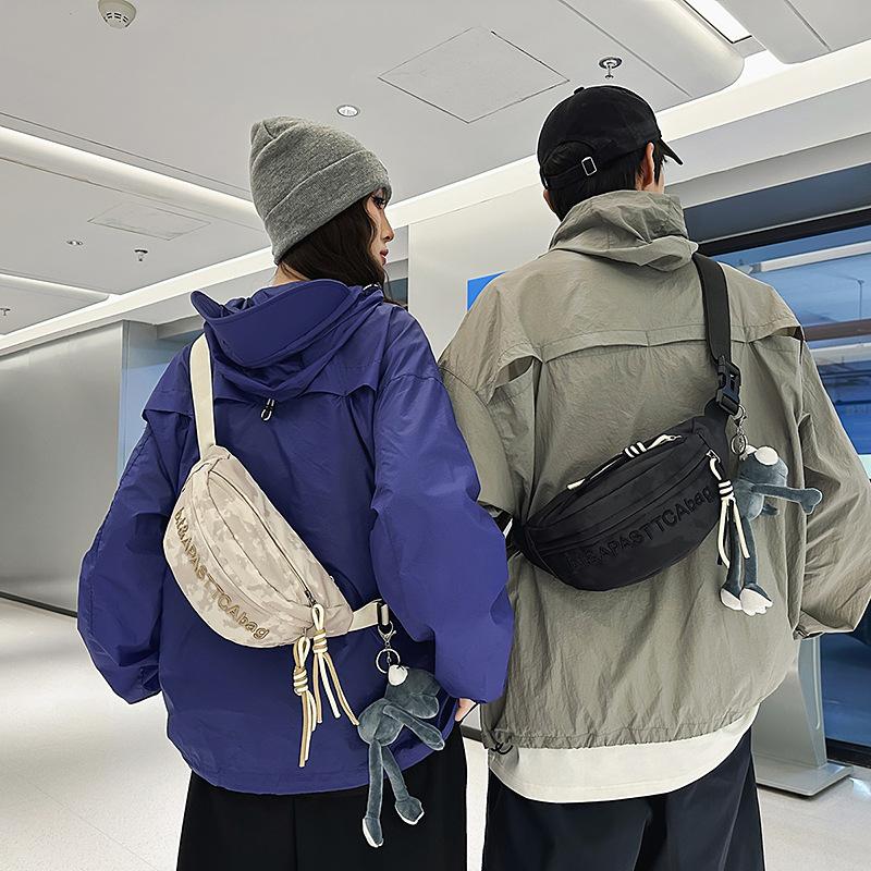 Casual breast bag women's tide brand messenger bag outdoor sports cycling locomotive shoulder bag niche versatile fanny pack men