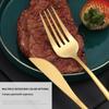 Zestaw sztućców ze stali nierdzewnej w kolorze złotym: Nóż, Widelec, Łyżka, Nóż do steków, Łyżeczka do kawy i Widelec obiadowy dla Hotelu i Restauracji