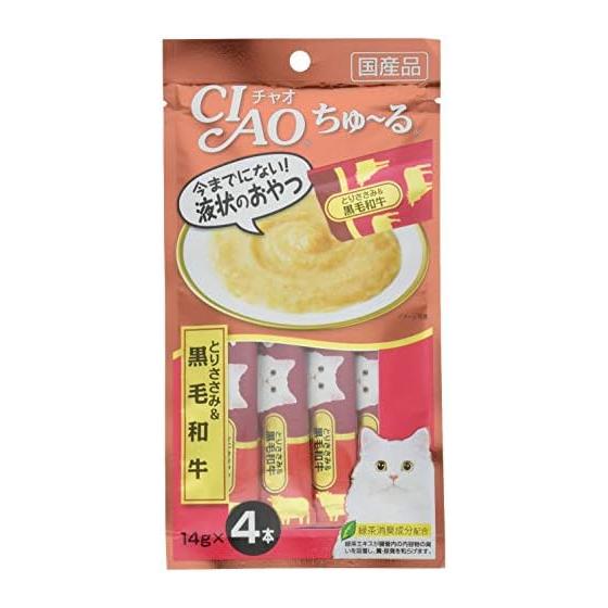 CIAO Churu chicken fillet & Japanese black beef 4 pieces set of 6