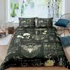 Gothic Skul Soft Duvet Cover Set, Death Moth Plus Flowers Warm Comforter Cover King Personalized Skeleton Bones Beding Sets Black Cream