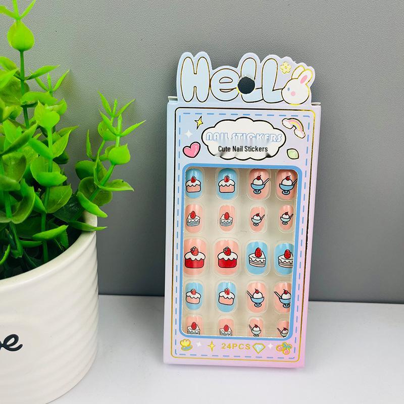Children's Wearable Custom Nail Stickers - Cute European & American Jelly Glue Fingernail Tips