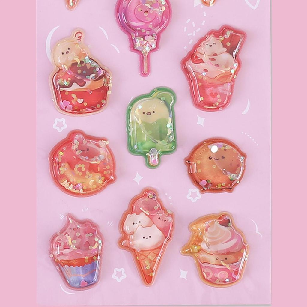 3D Stickers Embossed Adorable Assorted Decals Mini Hamburger Cartoon 3D Stickers for Boys Girls Children Teens Students Laptop