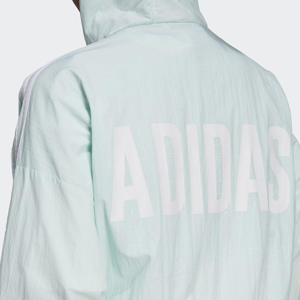 adidas Women's Essentials Repeat Logo Loose Fit Windbreaker Green HC9158