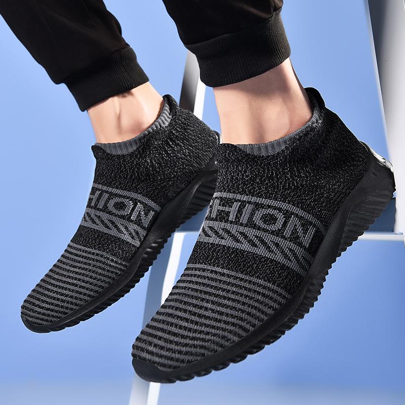 Fashion New Large Size Men's Flying Mesh Casual Shoes Pair of Anti-slip Wear-resistant Sports Shoes Fashion Trend Shoes
