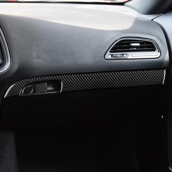 Fits Dodge Charger 2015~2023 Carbon Fiber Storage Box Stripe Sticker Cover Trim