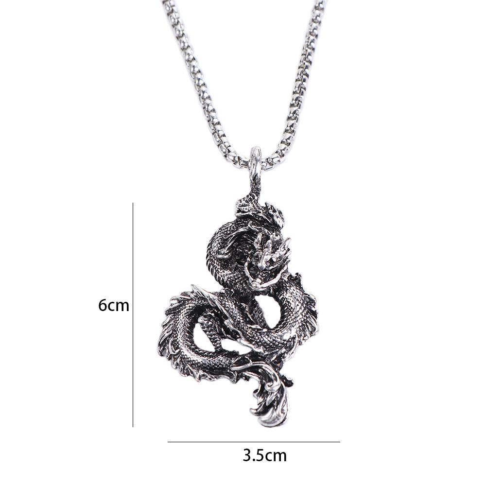 Steel Punk Street Cuban Chain Korean Clavicle Choker Neck Jewelry Man Chain Necklace Dragon Pendant