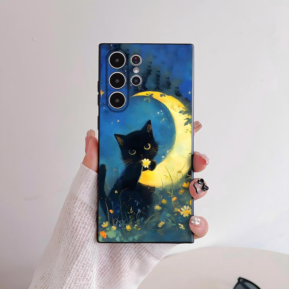 Van ART G-Gogh Funny Cat Phone Case for Samsung S series s21 s22 s23 s24 s25 FE Plus Ultra TPU Soft to Skin-friendly case