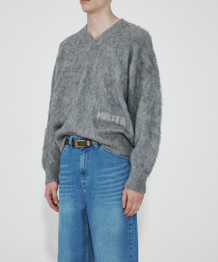 Hoite Het Mohair V Neck Knit (Charcoal)