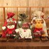 Large Candy Christmas Bags New Year Holiday Cartoon Apple Stockings Christmas Decorations for Home Linen Drawstring Gift