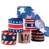 Independence Classic Day Celebration Decor American Fabric Ribbons In Red White And Hues Blue