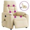 VidaXL Electric Massage Recliner Cream Fabric 3303030
