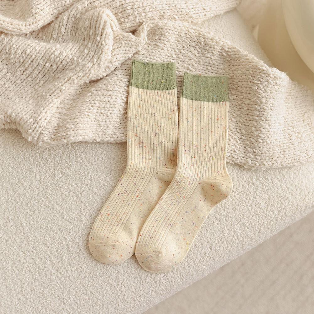 

Korean Ideas Yarn Socks Children S Medium Tube Socks Fleece Thickened Thermal Stacking Socks Confinement Stockings One size fits all брудно-білий