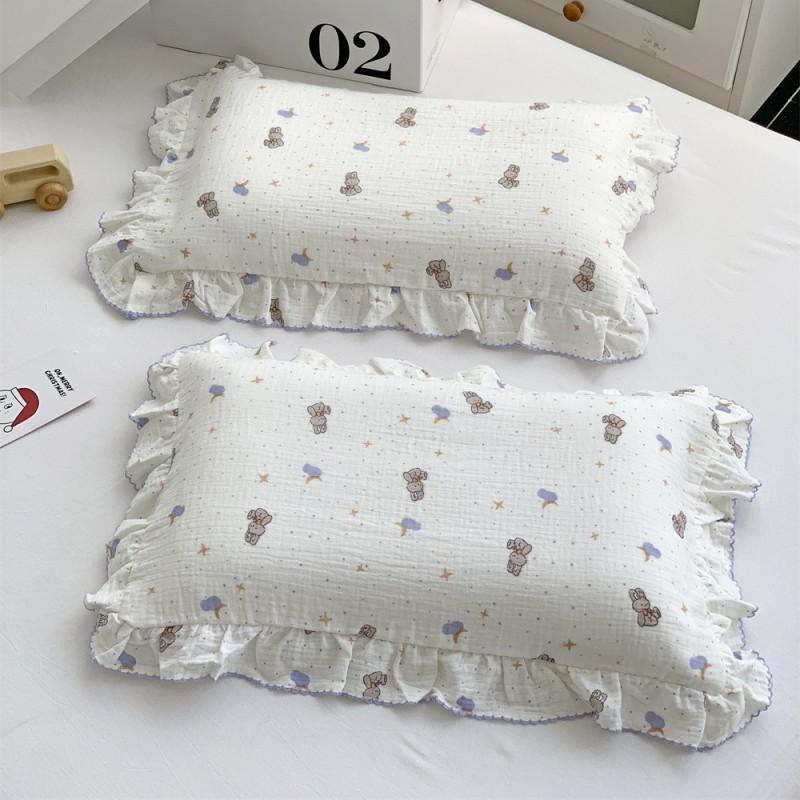 Cotton Kids Pillowcase Girls Use 30x50cm 35x55cm 40x60cm Pure Printed With Ruffle Trim Princess Style
