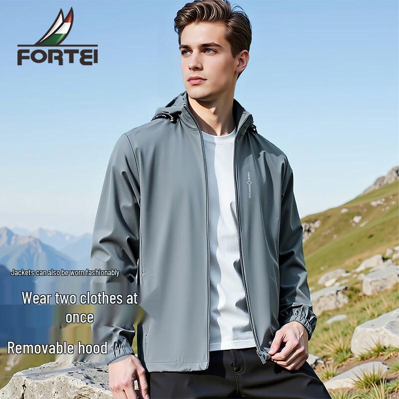Futing Men s Lightweight Breathable Sun Protection Hooded Jacket XL 52