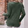 Women's Winter Tops Long Sleeve T-Shirt Round Neck Solid Color Fashion Button Tops