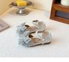 2026 New Rhinestone Bow Princess Leather Sandals for Girls