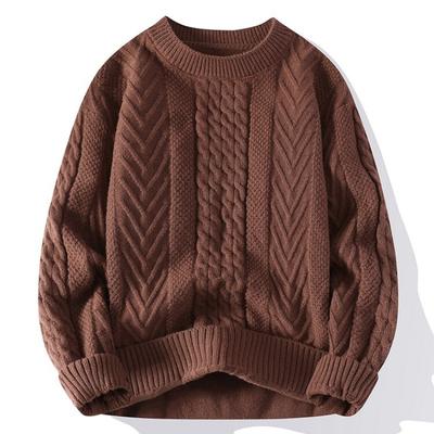 Autumn and Winter Half High Neck Sweater Men's Trend Thickened Warm Casual Versatile Loose Knit