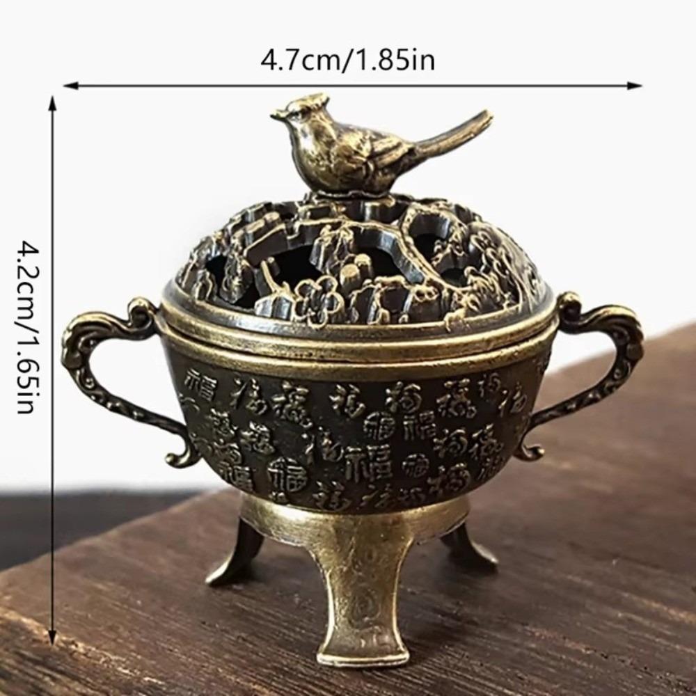 

Metal Indoor Aromatherapy Burner Mini Home Desktop Accessories Magpie Auspicious Incense Burner A