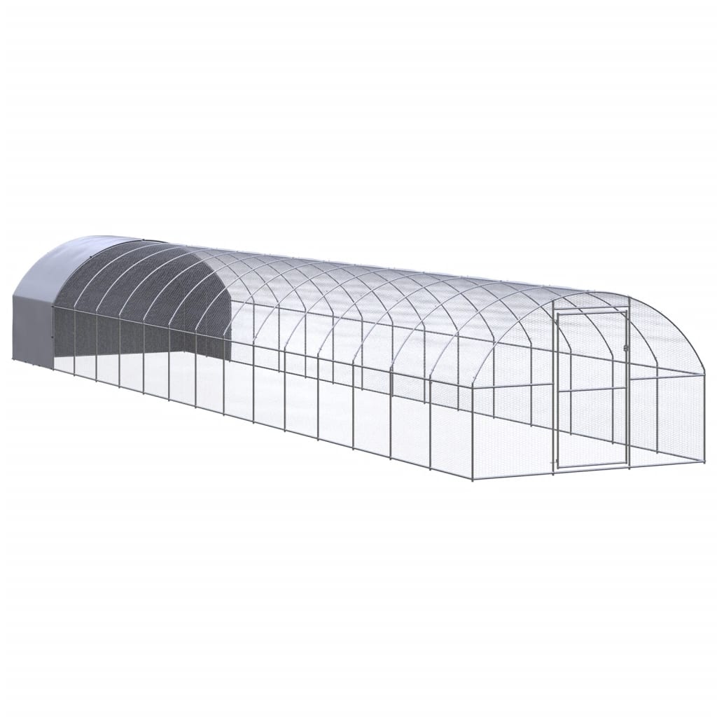 Vidaxl Gabbia Esterna Per Polli, 3X16X2 M, Acciaio Zincato