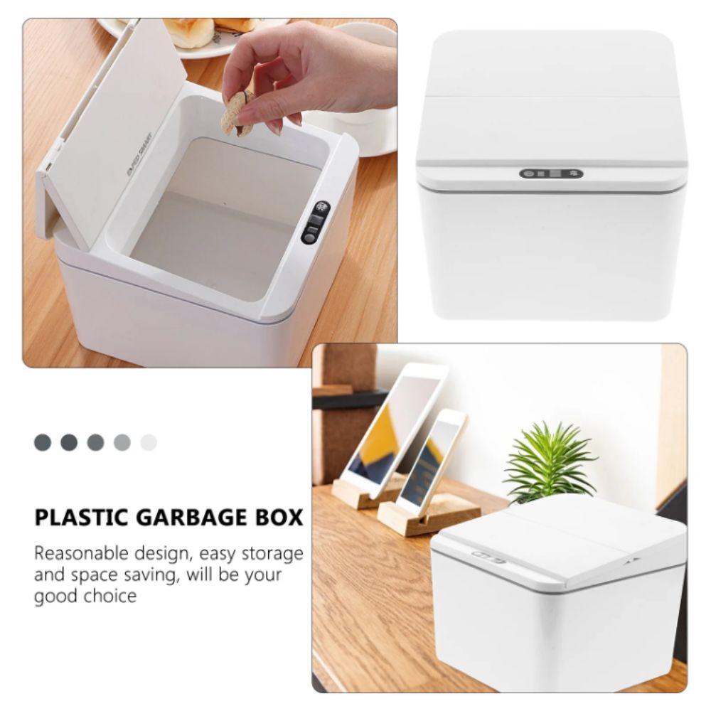 Mit Deckel Elektrischer Sensor-Mülleimer Schreibtischdesign Automatischer Sensor Intelligenter Mülleimer Tragbares Design 4L Fassungsvermögen Tragbarer Mülleimer