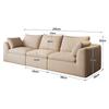 245cm Vacuum Packed Cloud Sofa 3-Seat,Foam Compressed sofa for Living Room,Khaki