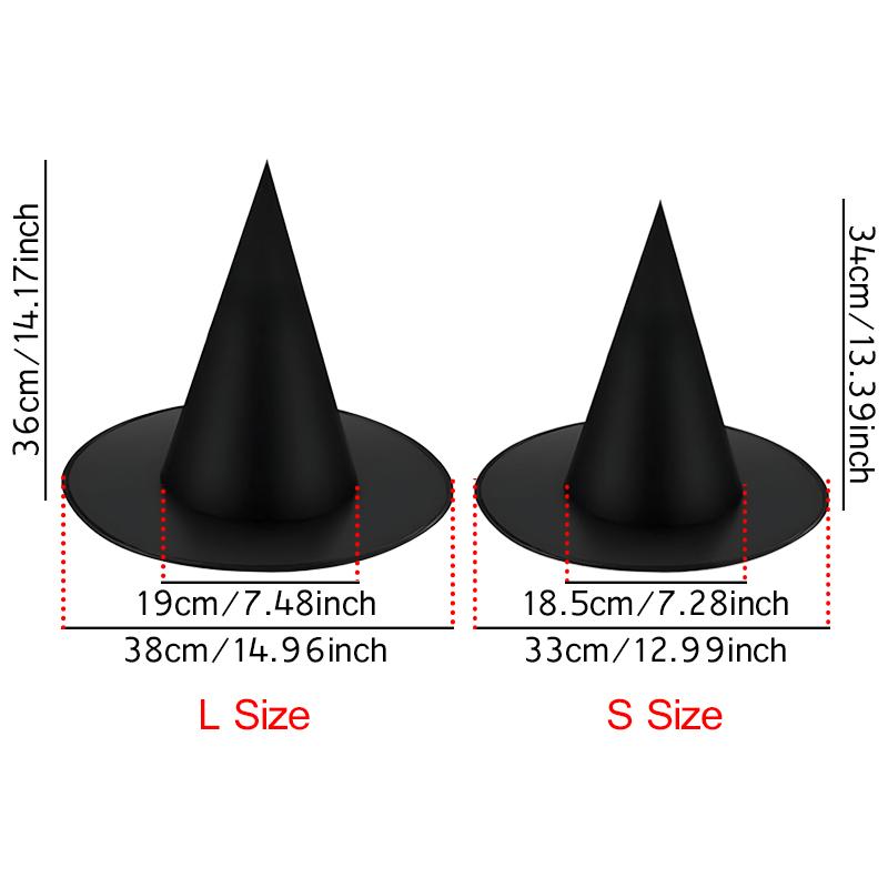 Halloween Hat Witch Wizard Black Hat S/L 2 Sizes Available Home Courtyard Decoration Masquerade Halloween Costume Party Prop ZYF