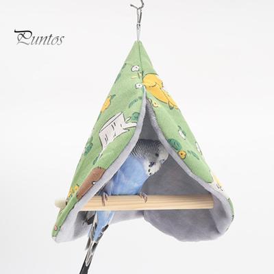 Winter Bird Nest Hanging Cartoon Print Thick Soft Cozy Cold-proof Small Bird Bed Hammock House Parrot Parakeet Finch Canary Cage Perch