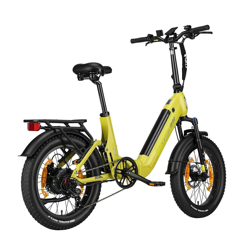 TTGO F7 Multi Terrain Folding Electric Bicycle 48V15Ah Battery 250W Motor 25K/H Top Speed 120KM Range 20 Inch Fat Tires E-Bike