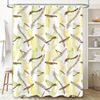 Charming Dragonflies Green Leaves Waterproof Shower Curtain for Bathroom Decor Available in Multiple Sizes