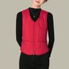 Winter Women Layering Vest Coat Thin Padded Button Closure Round Neck Sleeveless Solid Color Windproof Heat Retention Outdoor Down Coat