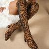 Woman Boots 2026 Leopard Print High Heels Goth Shoes Over-the-Knee Boots Sexy Chunky Pumps Back Zip Fashion Shoes Suede Boots