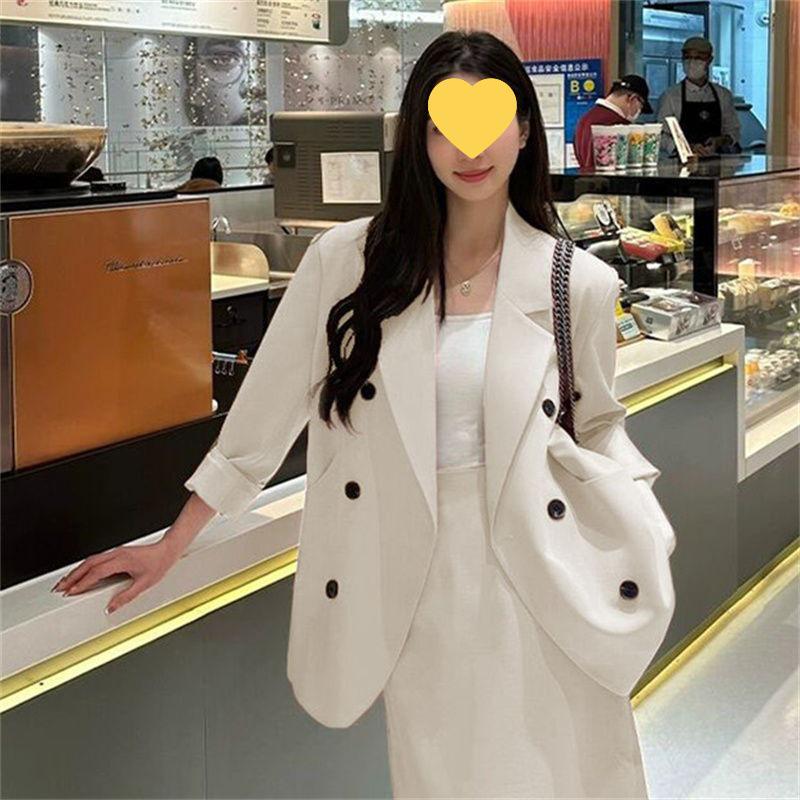 2025 Autumn Fresh Elegant Two-Piece: Slimming Jacket & Midi Skirt Suit