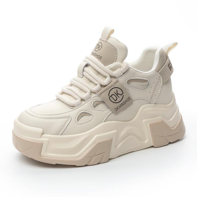 

2025 spring and summer new versatile inner height increase dad shoes women s Korean version platform dad shoes students casual breathable and comfor 33 бежевый