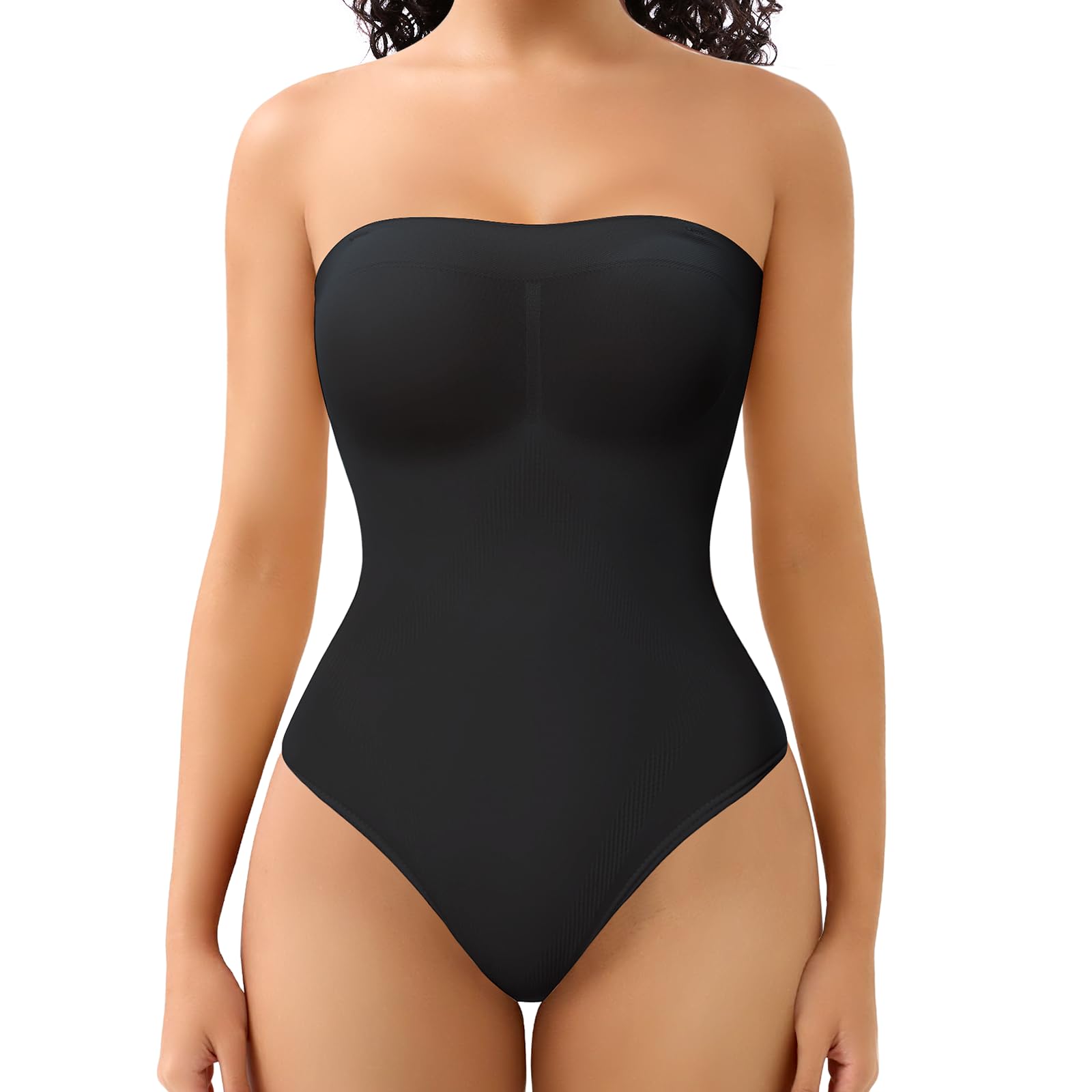 

Боди без бретелек, корректирующее белье для женщин, контроль живота, бесшовный формирователь тела без рукавов, тренажер для талии, нижнее белье для похудения, скульптурные купальники, топы на бретелях XXL чёрный