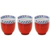 Mino Ware Tea Cup Set 3 Pieces Red Pattern Diameter 7.5cm Capacity 200ml Ceramic Tableware Microwave Dishwasher Safe