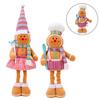 Christmas Biscuit Man Doll with Telescopic Legs Fabric Construction Ornament for Tree Shelf Office and Hotel Decoration