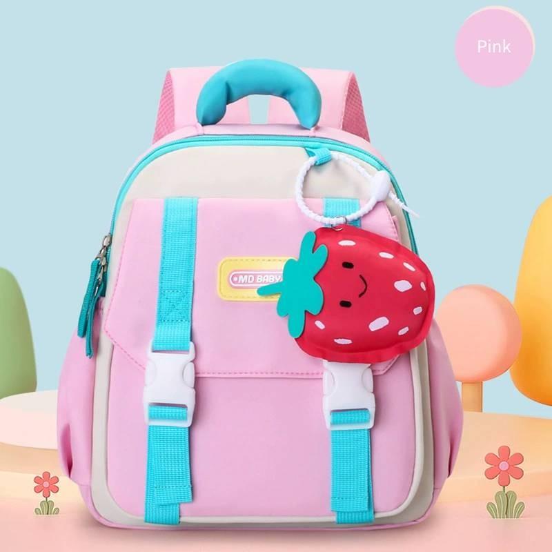 Adorable Kindergarten Cartoon Backpack Trendy Color Block Large Capacity Design