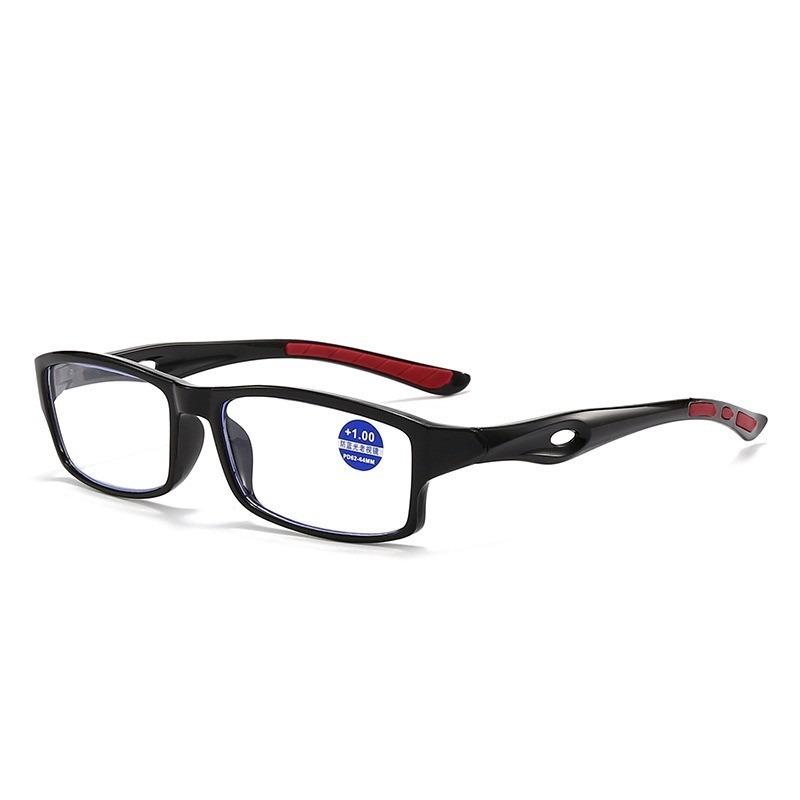 2PCS Sport Style Reading Glasses Anti Blue Light Rectangular PC Frame Non Prescription Eyewear for Men Women