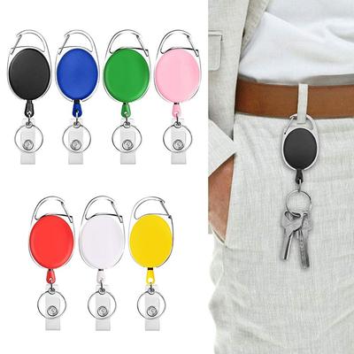 Porte-badge rétractable multicolore Clip de badge ovale Clip bobine de badge Fournitures de bureau