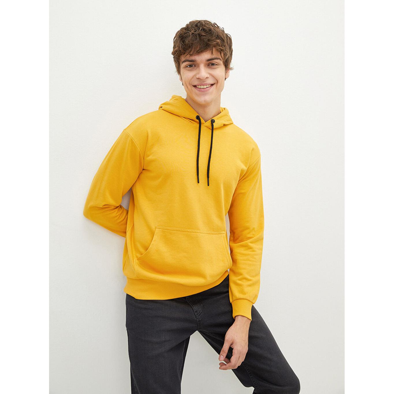 

LCW CASUAL Мужская толстовка с длинным рукавом с капюшоном желтая