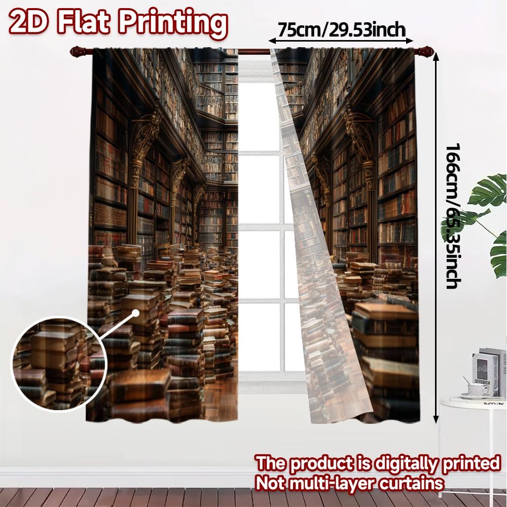 Set Of 2 Flat Printing Curtains Without Rod Literary Maze Popular Window Treatment Fabric Curtain Polyester Machine Washable