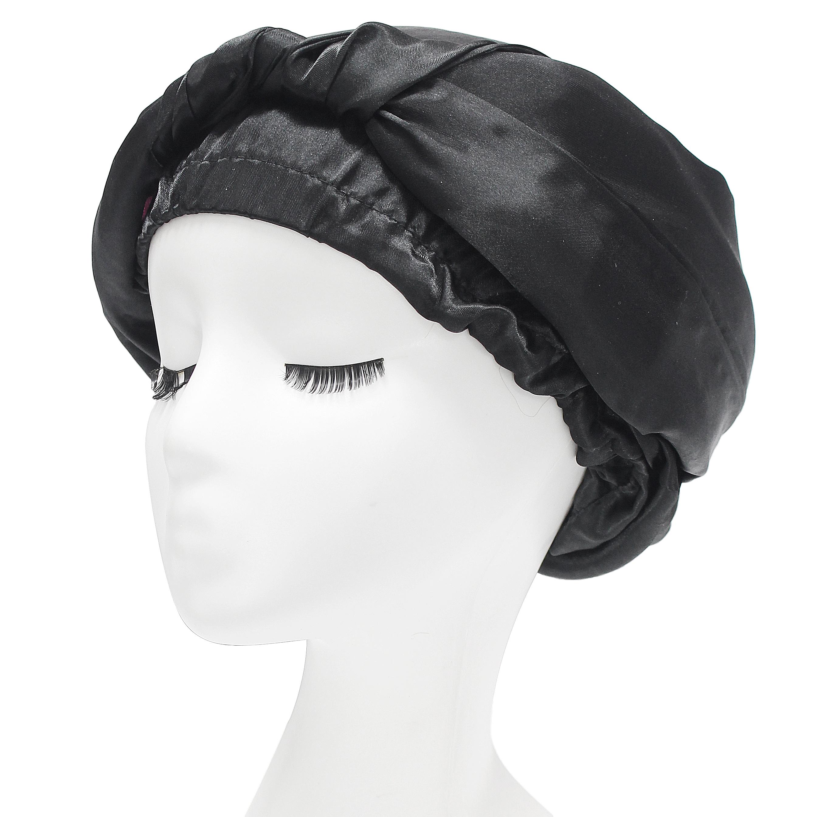 Wholesale Adjustable Jumbo Braids Satin Bonnets Long Ties Wrap Around Bonnet Customized Logo Designer Bonnets
