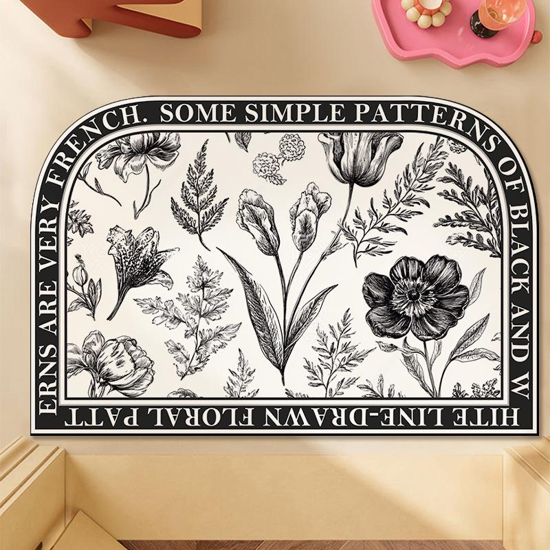 Flower Toilet Diatom Mud Household Absorbent Foot Mat Mat Toilet Mat Wash Water Room Mat Absorbent Non-slip