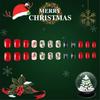 Christmas Artificial Nails Snowflake False Nails Full Cover Stick on Nails Short Square Press On Nails for Women Girls