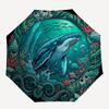 Whale Ocean Life Pattern Umbrella, Portable and Foldable Design, 8 Ribs, a Casual Accessory for Halloween, Christmas, and Birthday Gifts.