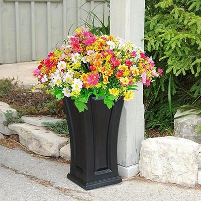10 Bundles Artificial Fake Flowers Daisies Bouquets for Outdoors Silk Faux Wild Flowers Daisy with Stems for Outdoors Table Centerpieces Cemetery