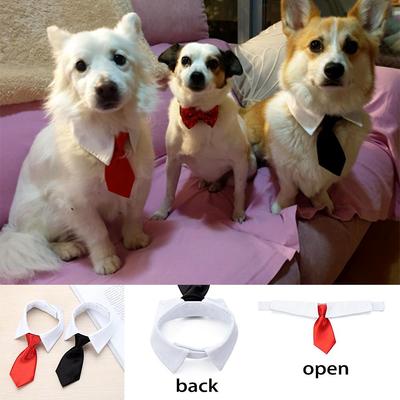 Tuxedo Cravates Papillon pour Toilettage Chien Chat Cravate Formelle Réglable Cravate pour Chien Accessoires pour Animaux Col Blanc