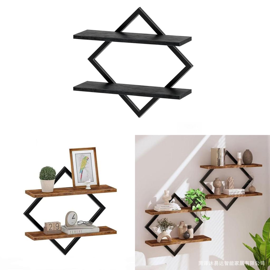 Nordisches Holz-Wandregal mit multifunktionalem Design zur Organisation des Zuhauses