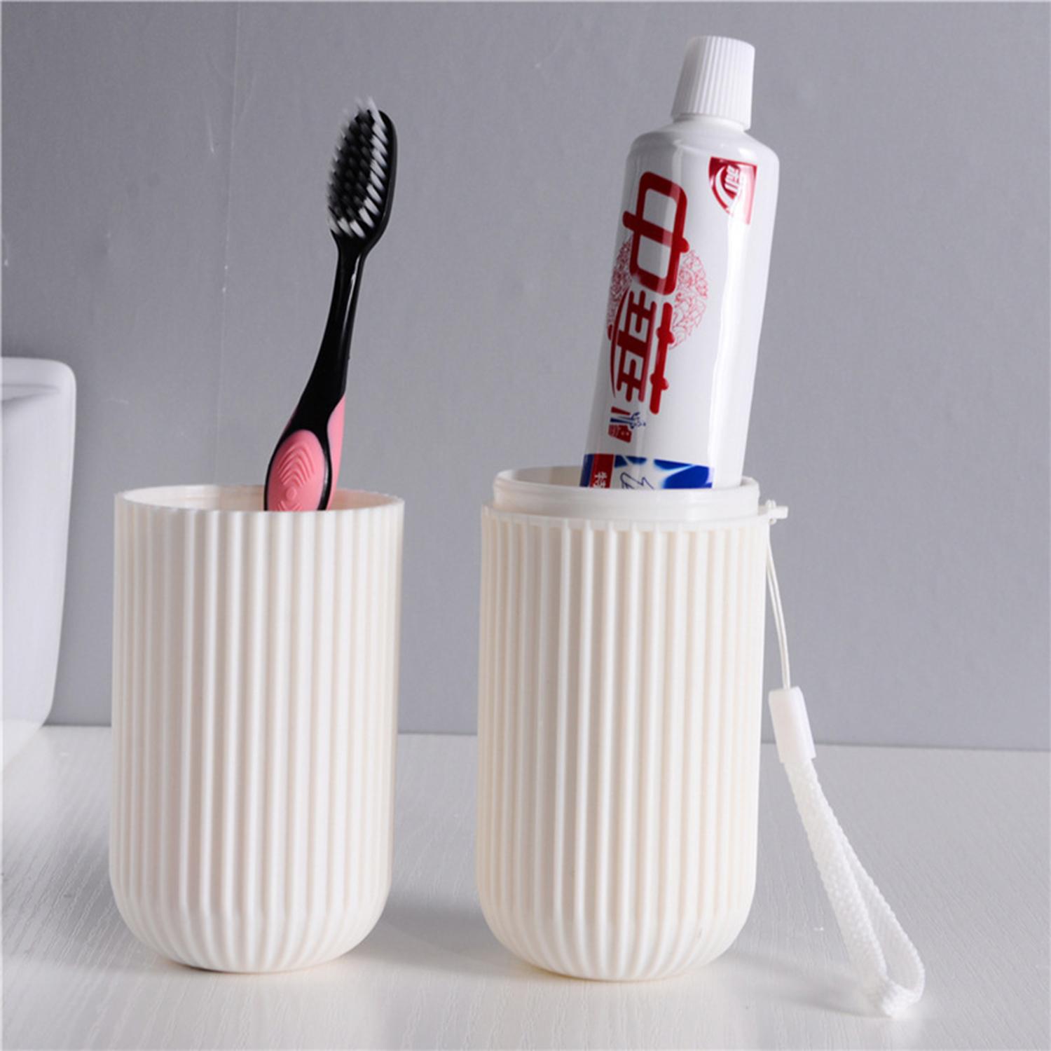 

Portable Toothpaste Toothbrush Protect Holder Case Travel Camping Storage Box Organizer Travel Toiletries Storage Cup New Creat белый