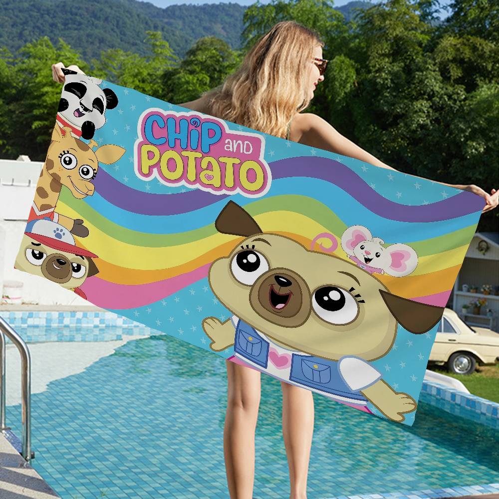 Chip and PotatoS Microfiber Beach Towel Absorbent Quick dry Soft Yoga Swimming Resort Mountain Climbing Towel